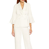 Adrianna Papell Women's Shawl Collar Bell Sleeve Blazer White Size 14