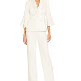Adrianna Papell Women's Shawl Collar Bell Sleeve Blazer White Size 6