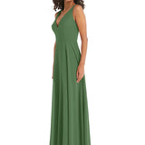 After Six Women's Vineyard Green Chiffon Gown Size 8