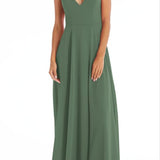 After Six Women's Vineyard Green Chiffon Gown Size 8
