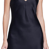 L Agence Womens Silk V-Neck Slip Dress Black