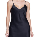 L Agence Womens Silk V-Neck Slip Dress Black