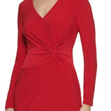 GUESS Women's Twist Front Knit Dress Red Size 4