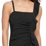 GUESS Women's Ruffled Bodycon Dress Black Size 10