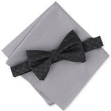 Alfani Men's Gahln Check Bow Tie & Pocket Square Black One Size