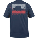 Salt Life Men's Sailing Flag Short Sleeve Pocket T-shirt Blue Size Large