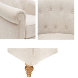 Upholstered Accent Chair with Rolled Arms and Turned Front Legs