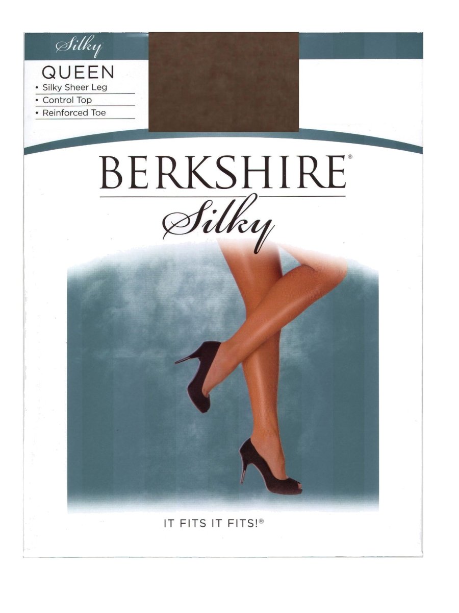Queen Silky Sheer Extra Wear Control Top Pantyhose With Reinforced Toe