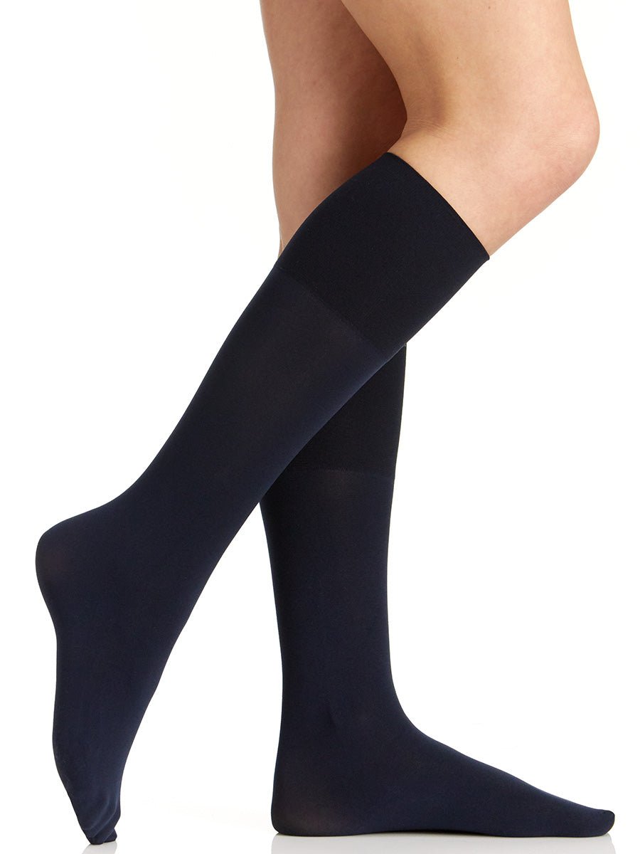 Comfy Cuff Plus Size Opaque Graduated Compression Trouser Sock With Sandalfoot Toe - 2 Pairs
