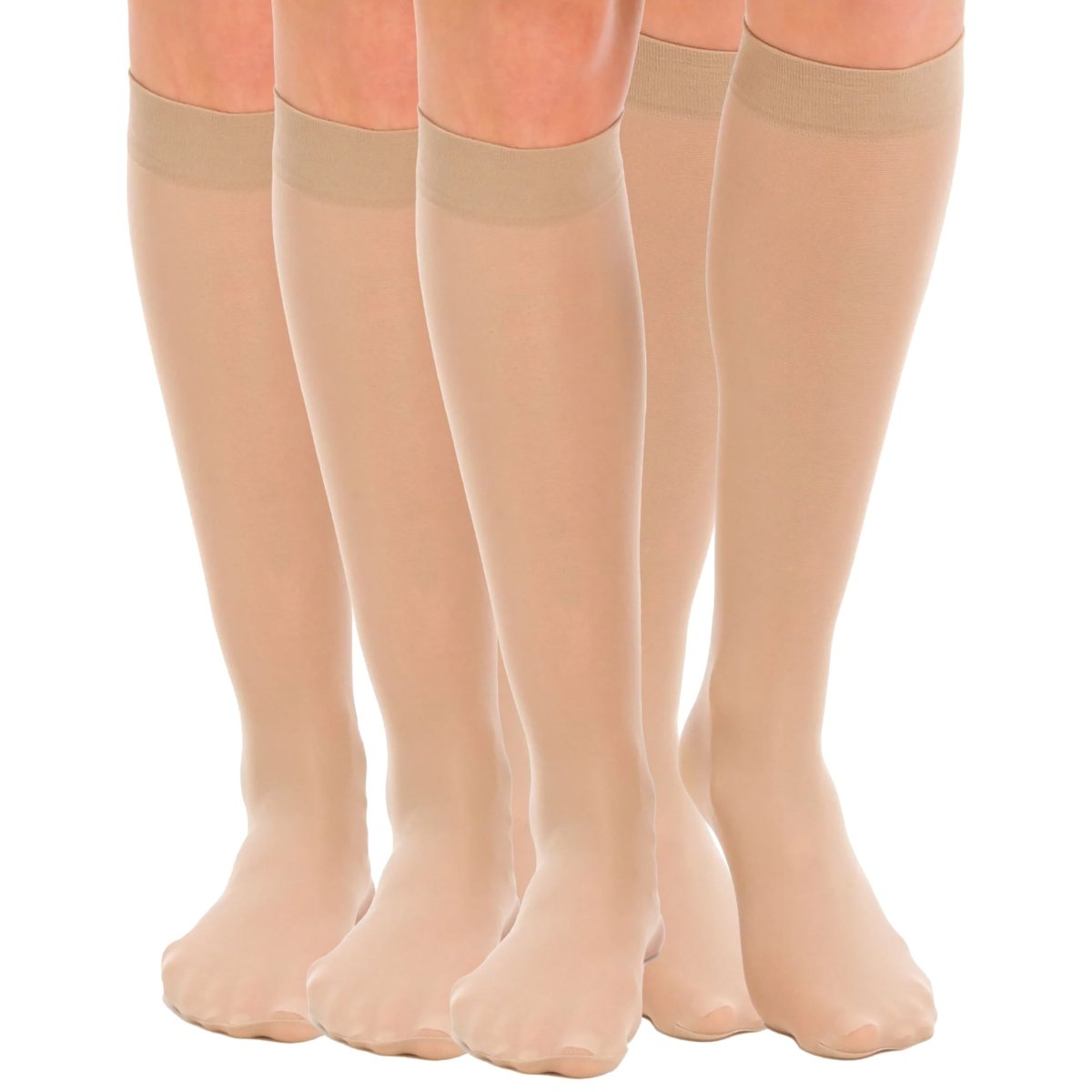 3 Pair Pack Opaque Trouser Knee High With Sandalfoot Toe