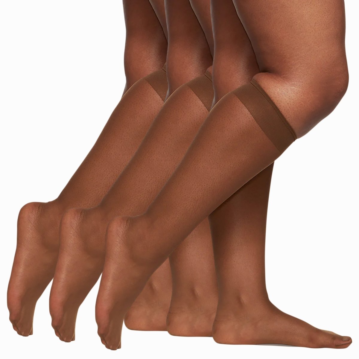 3 Pair Pack Queen All Day Sheer Knee High With Sandalfoot Toe