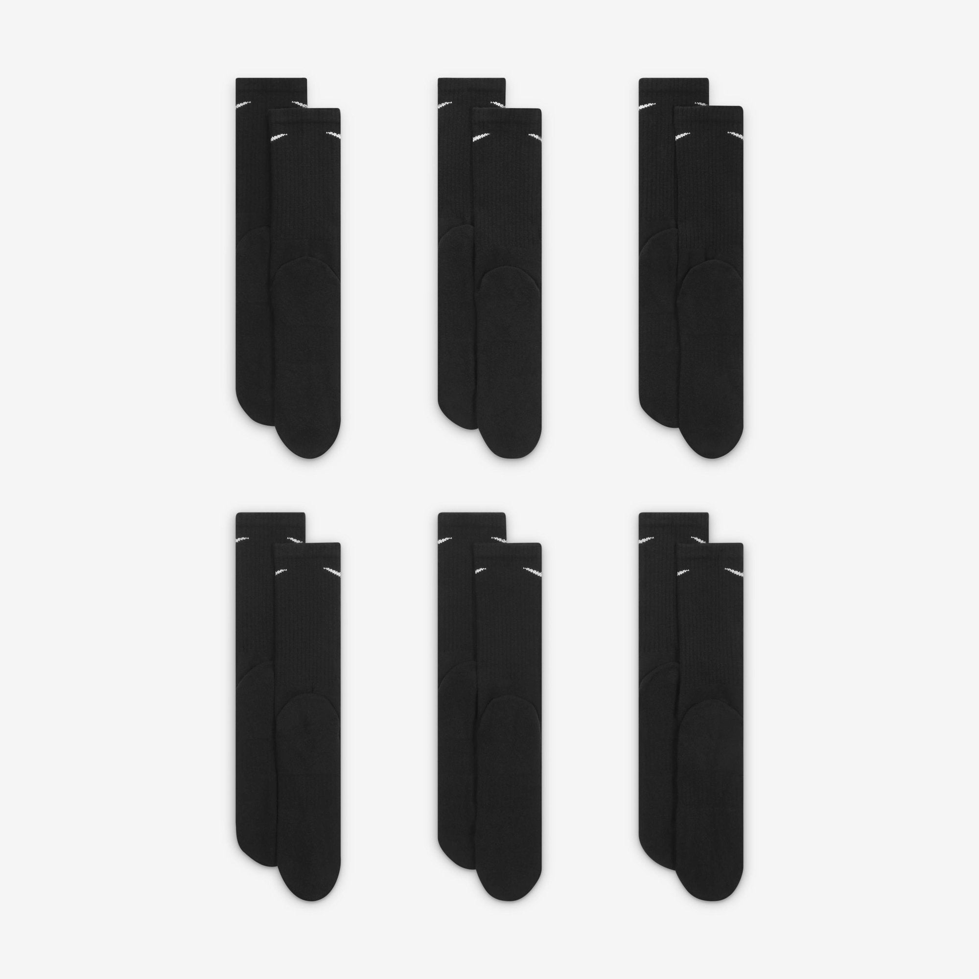 Youth Nike Dri-Fit Black Crew Socks (6 pack)