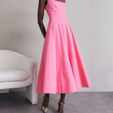 STAUD Wells Stretch Cotton Dress Plumeria Pink Size 4