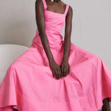 STAUD Wells Stretch Cotton Dress Plumeria Pink Size 4