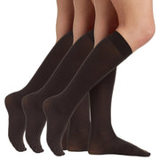 3 Pair Pack Queen Opaque Trouser Knee High With Sandalfoot Toe