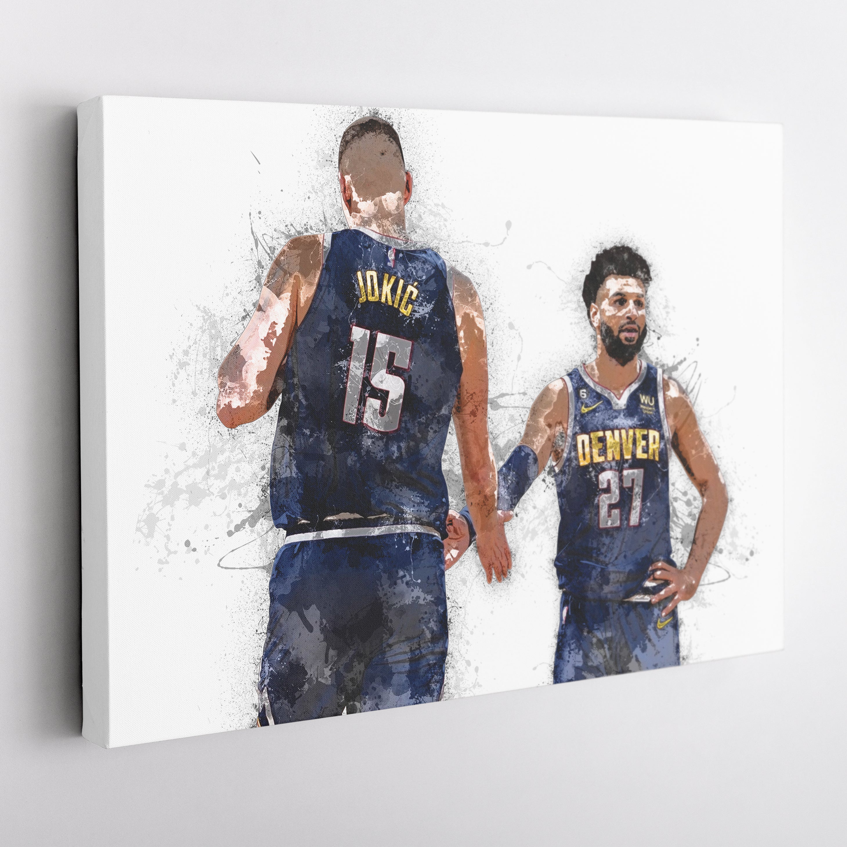 Nikola Jokic & Jamal Murray Canvas Art Denver Nuggets Wall Decor