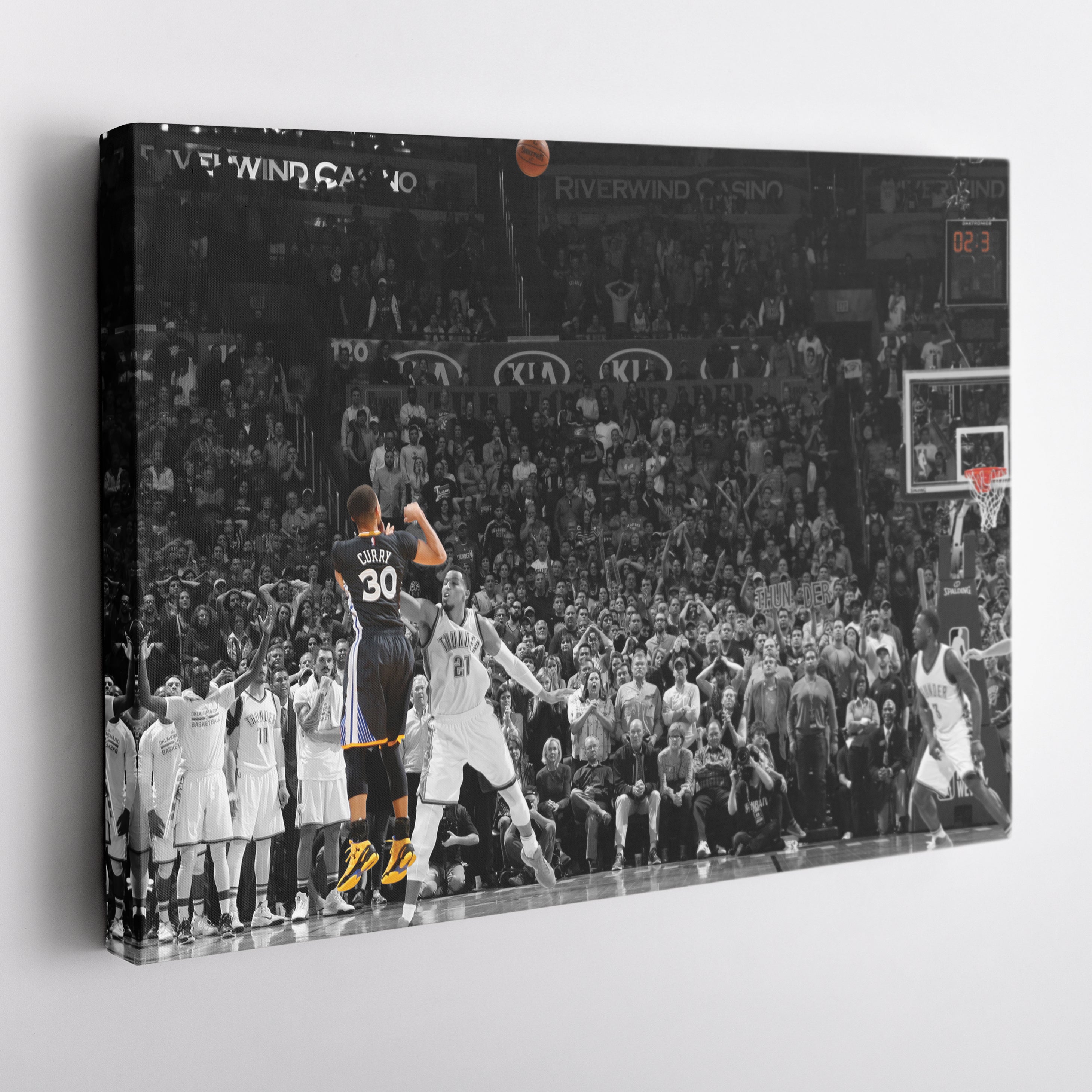 Stephen Curry Canvas Art – Game Winner Vs Okc Decor