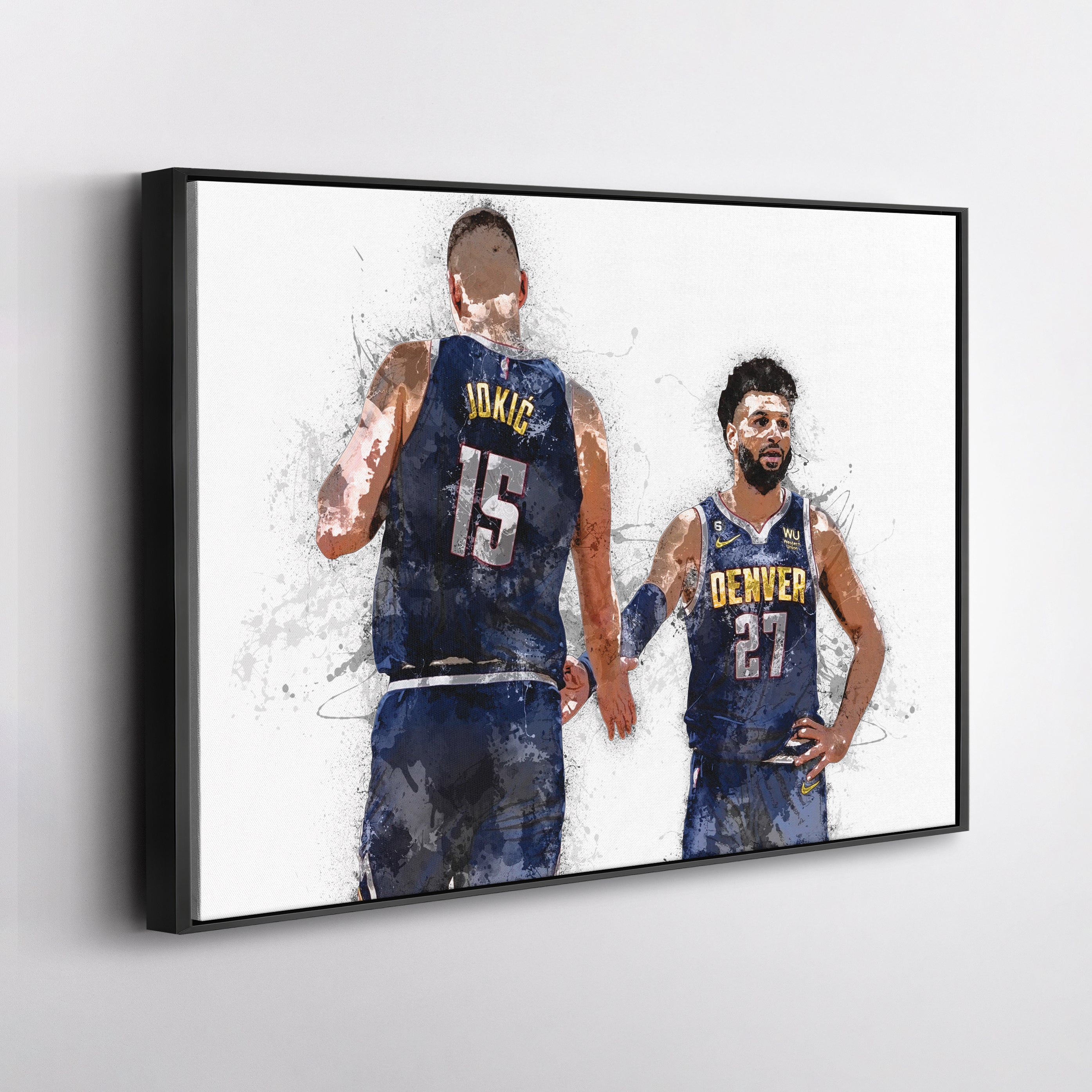 Nikola Jokic & Jamal Murray Canvas Art Denver Nuggets Wall Decor