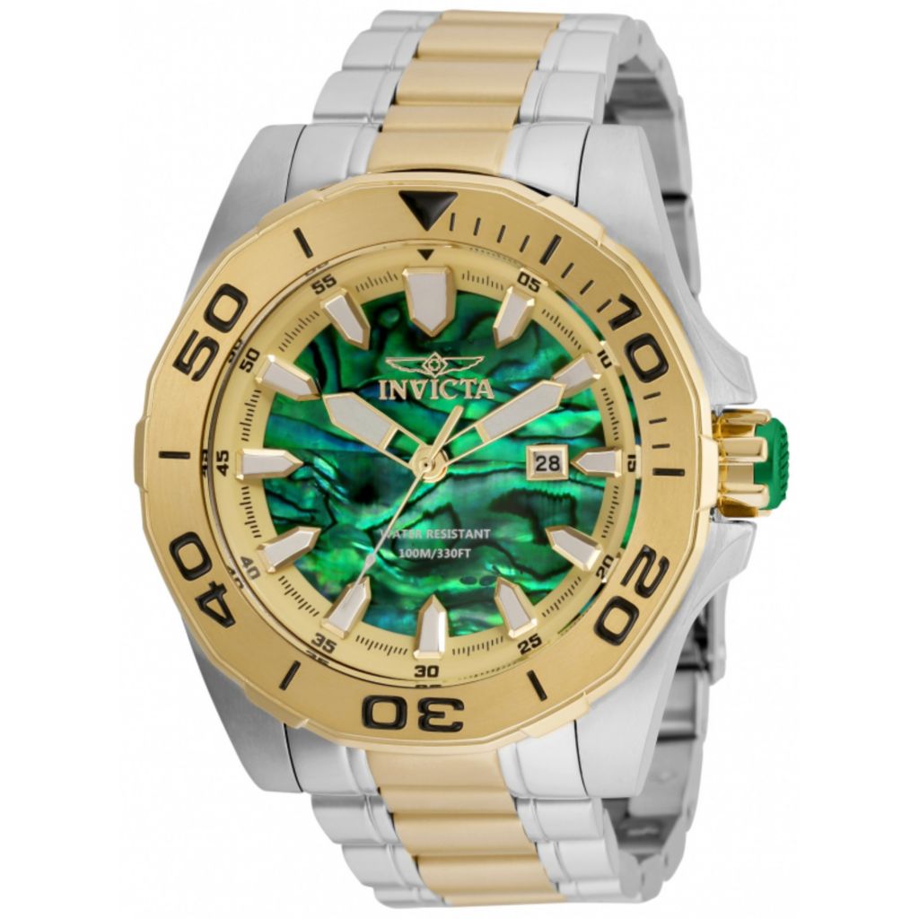 Invicta 48mm Pro Diver Quartz Abalone Dial Bracelet Watch