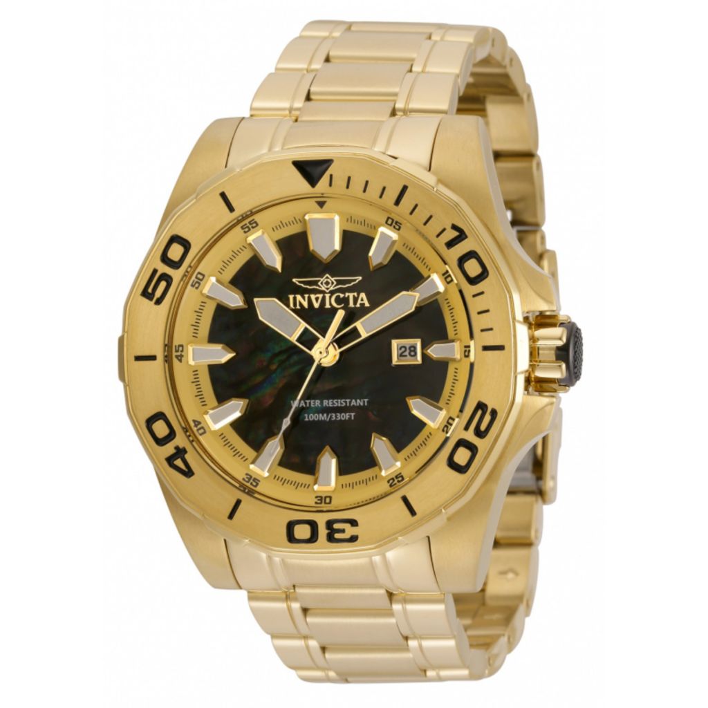 Invicta 48mm Pro Diver Quartz Abalone Dial Bracelet Watch
