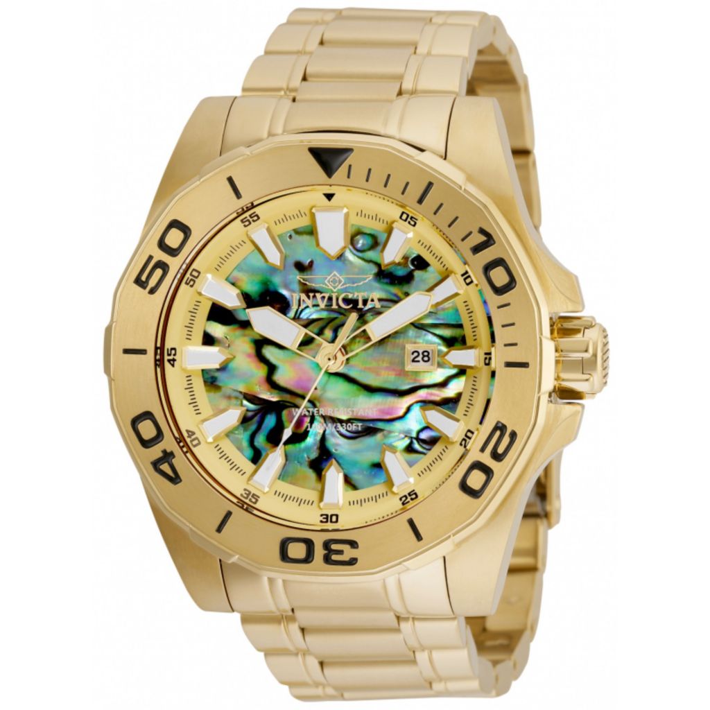 Invicta 48mm Pro Diver Quartz Abalone Dial Bracelet Watch