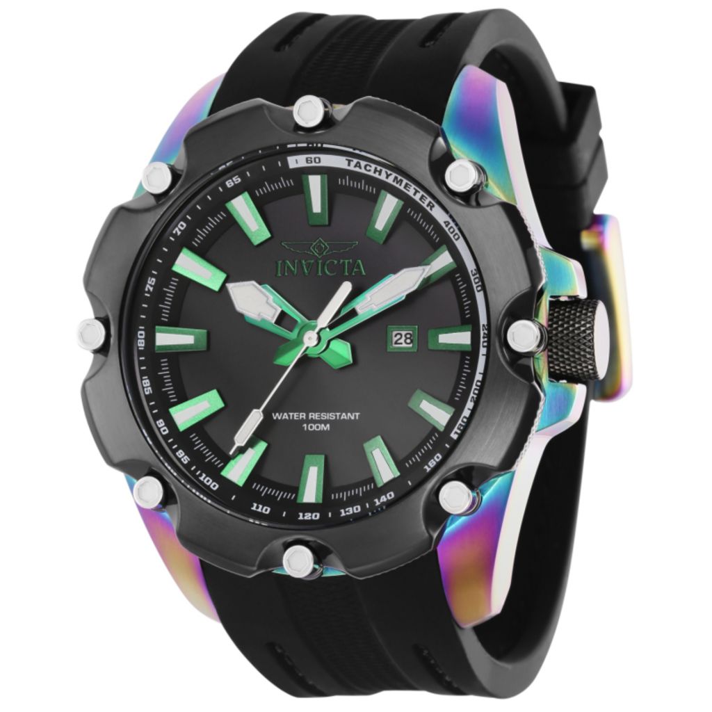 Invicta Specialty 51mm Quartz Date Silicone Strap Wat