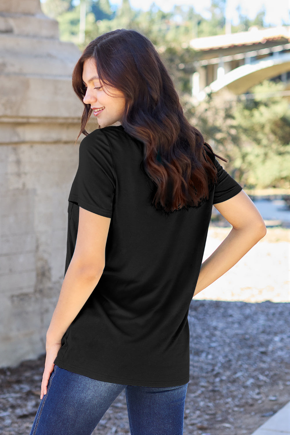 Basic Bae Bamboo Full Size  V-neck Short Sleeve T-shirt | Includes Plus Size