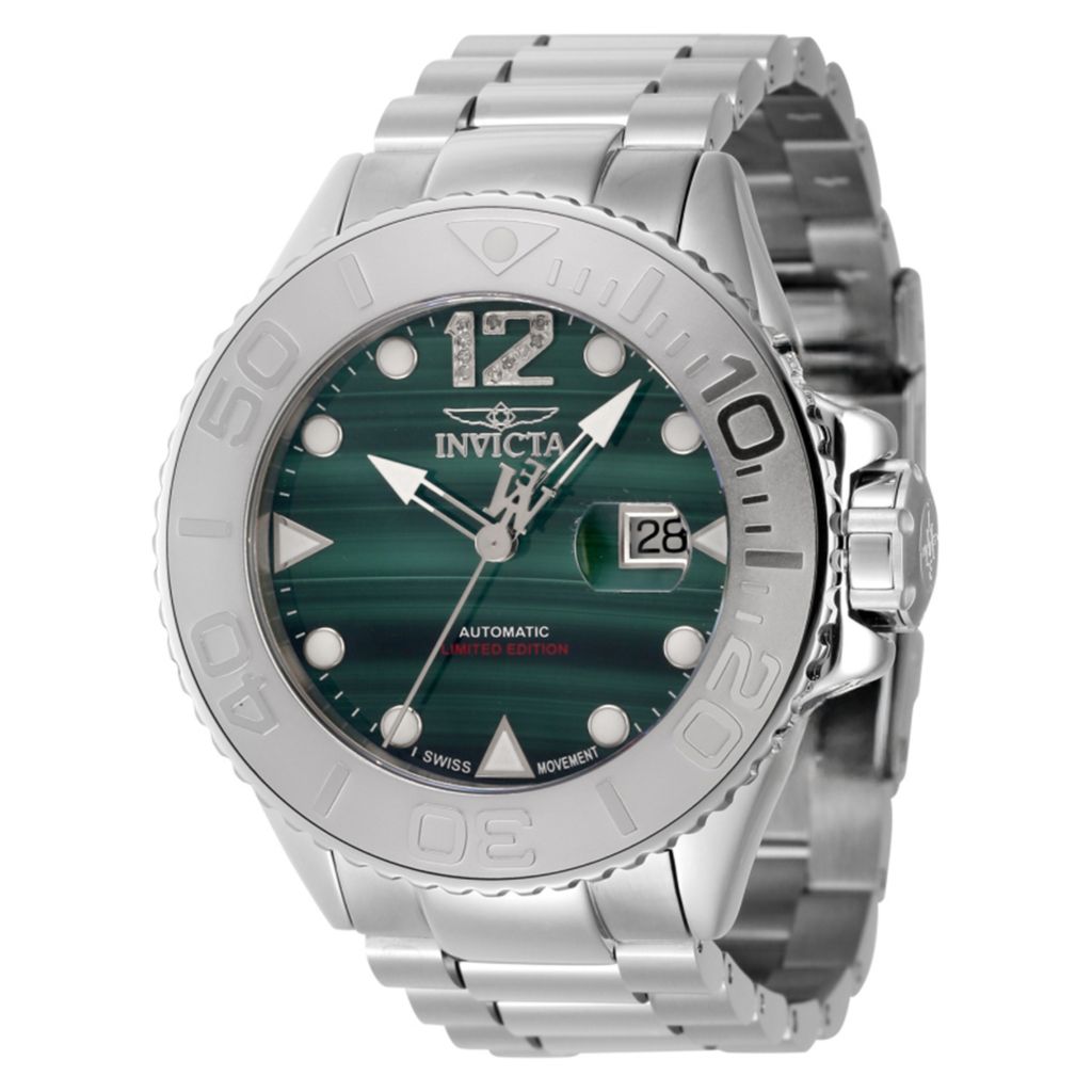 Invicta Masterpiece Le Swiss Auto Diamond Malachite Watch W/ 8dc