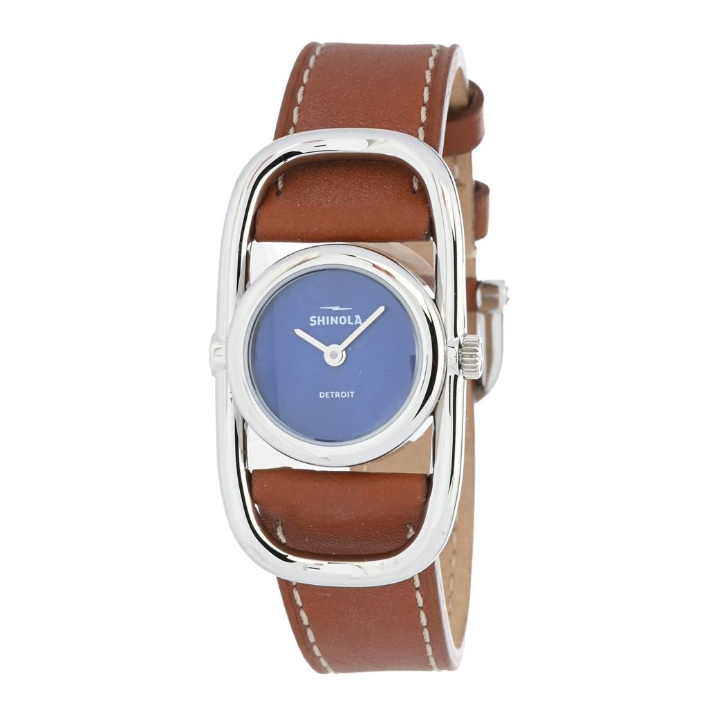 Shinola 20mm Bike Lock Swiss Quartz Leather Strap Watch