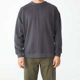 COTTON ON Men's Pigment Dyed Oversized Crew Sweatshirt Gray Size Large