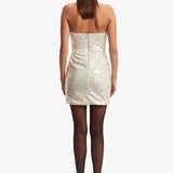 Bardot Jinxa Sequined Cutout Mini Dress Nude