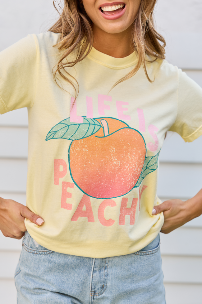 Life Is Peachy Yellow Graphic Tee