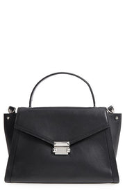 Michael Kors Whitney Large Leather Satchel 30t8sxis3l Black