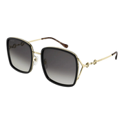 Gucci Women Sunglasses Black/Gold Grey Gradient
