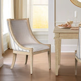 Upholstered Dining Chair with Nailhead Trim and Recessed Arms