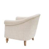 Upholstered Accent Chair with Rolled Arms and Turned Front Legs