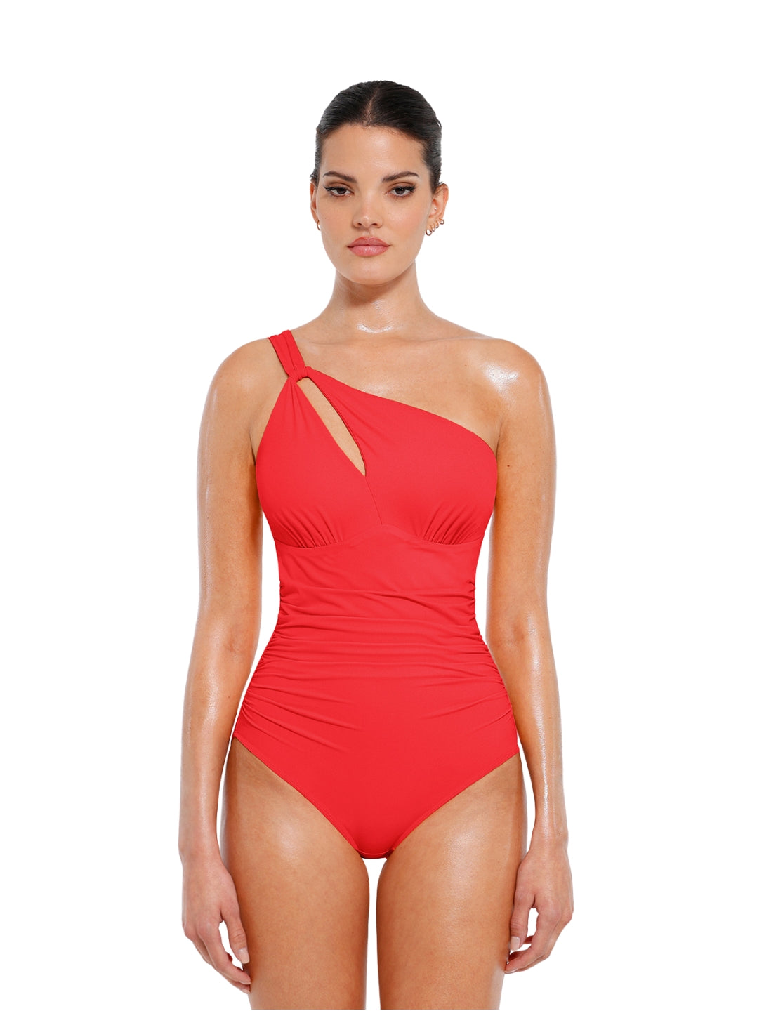 Cut-Out One-Shoulder Shapewear Swimsuit | Includes Plus Size