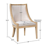 Upholstered Dining Chair with Nailhead Trim and Recessed Arms