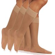 3 Pair Pack Sheer Support Knee High With Sandalfoot Toe