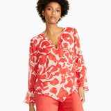 Alfani Women's Printed Blouse Wine Size Large