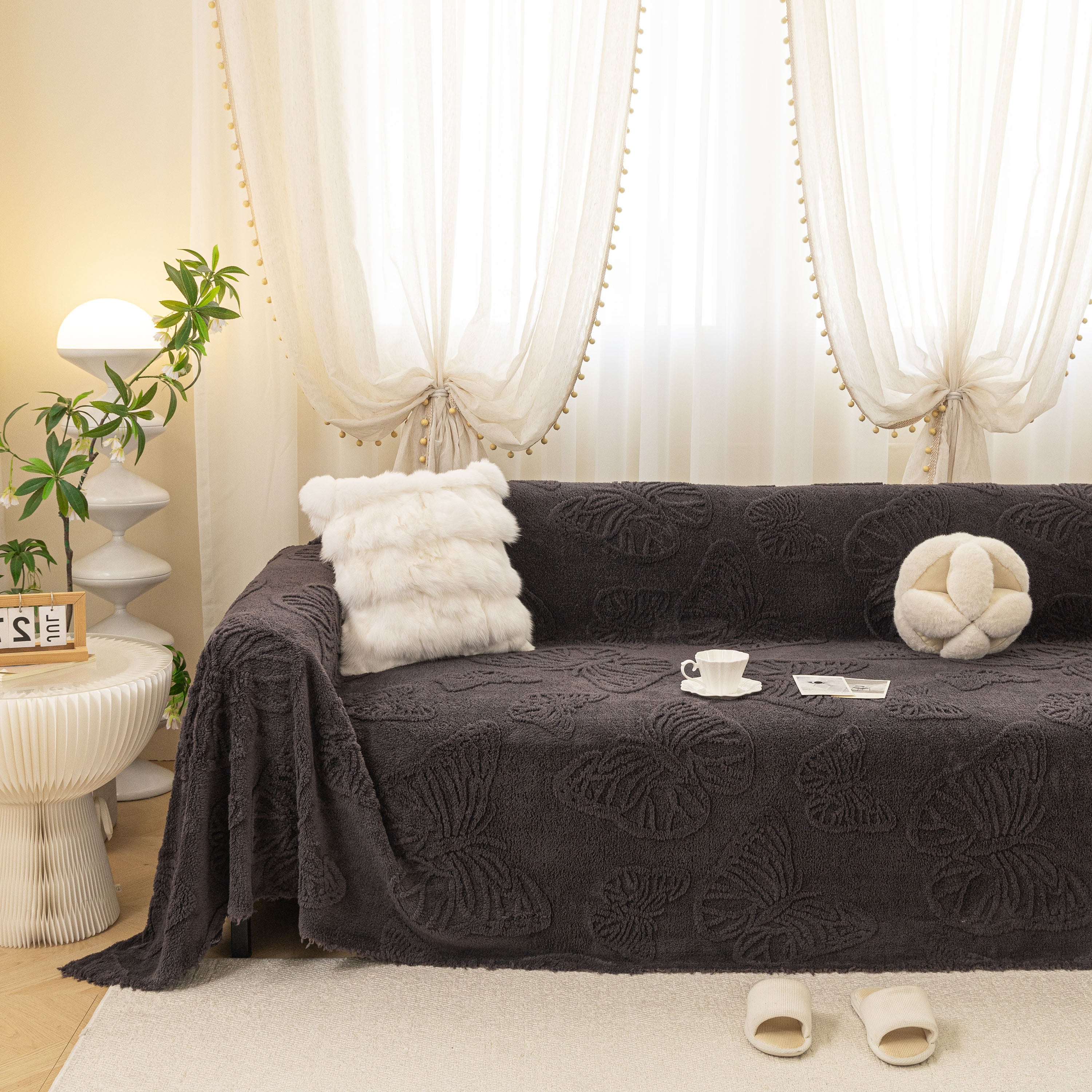 Luxury 3d Butterfly Jacquard Sofa Throw Blanket, Ultra-soft Plush Fleece Couch Cover