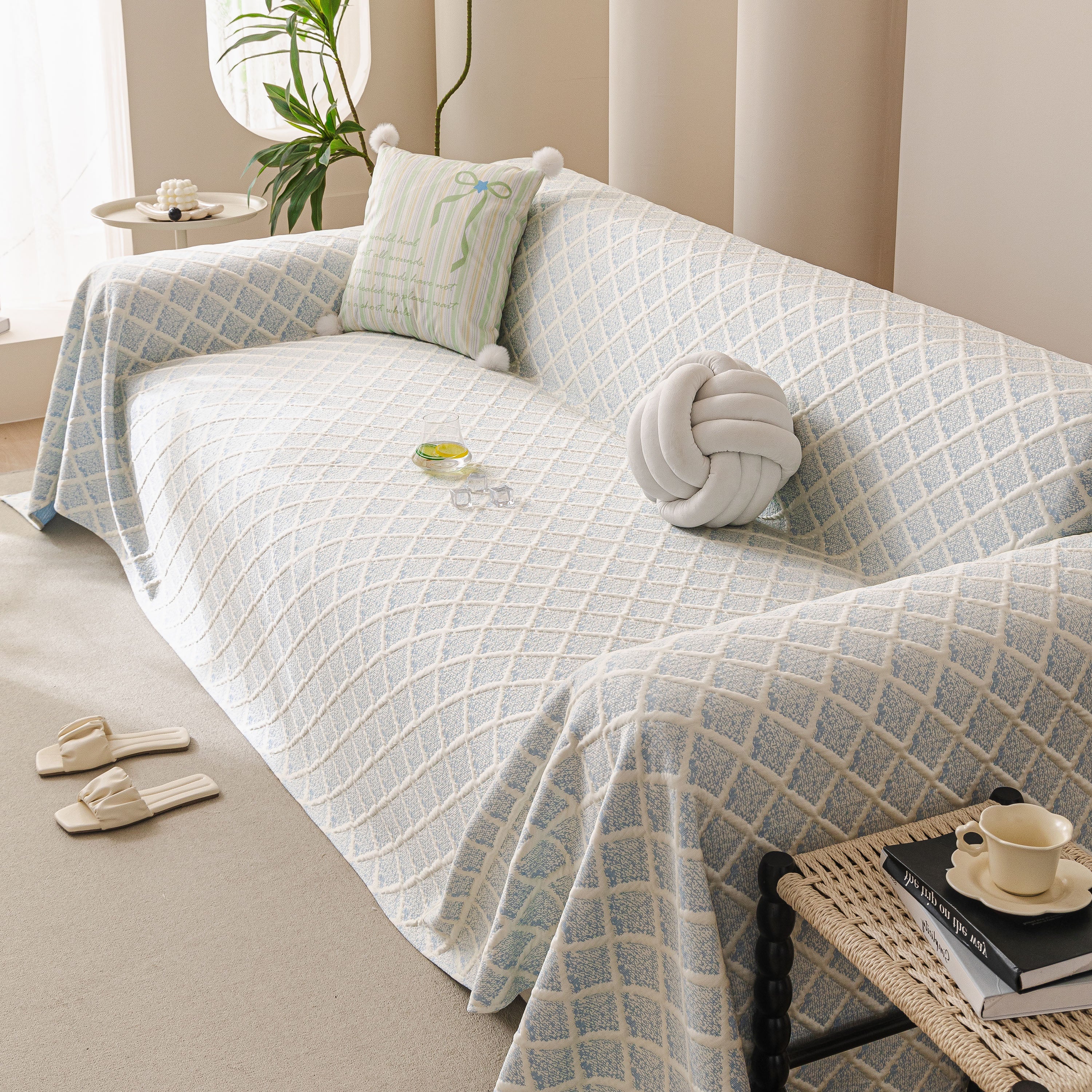Cooling Couch Cover Throw, Washable Breathable Summer Bed Cover Sofa Protector Covers