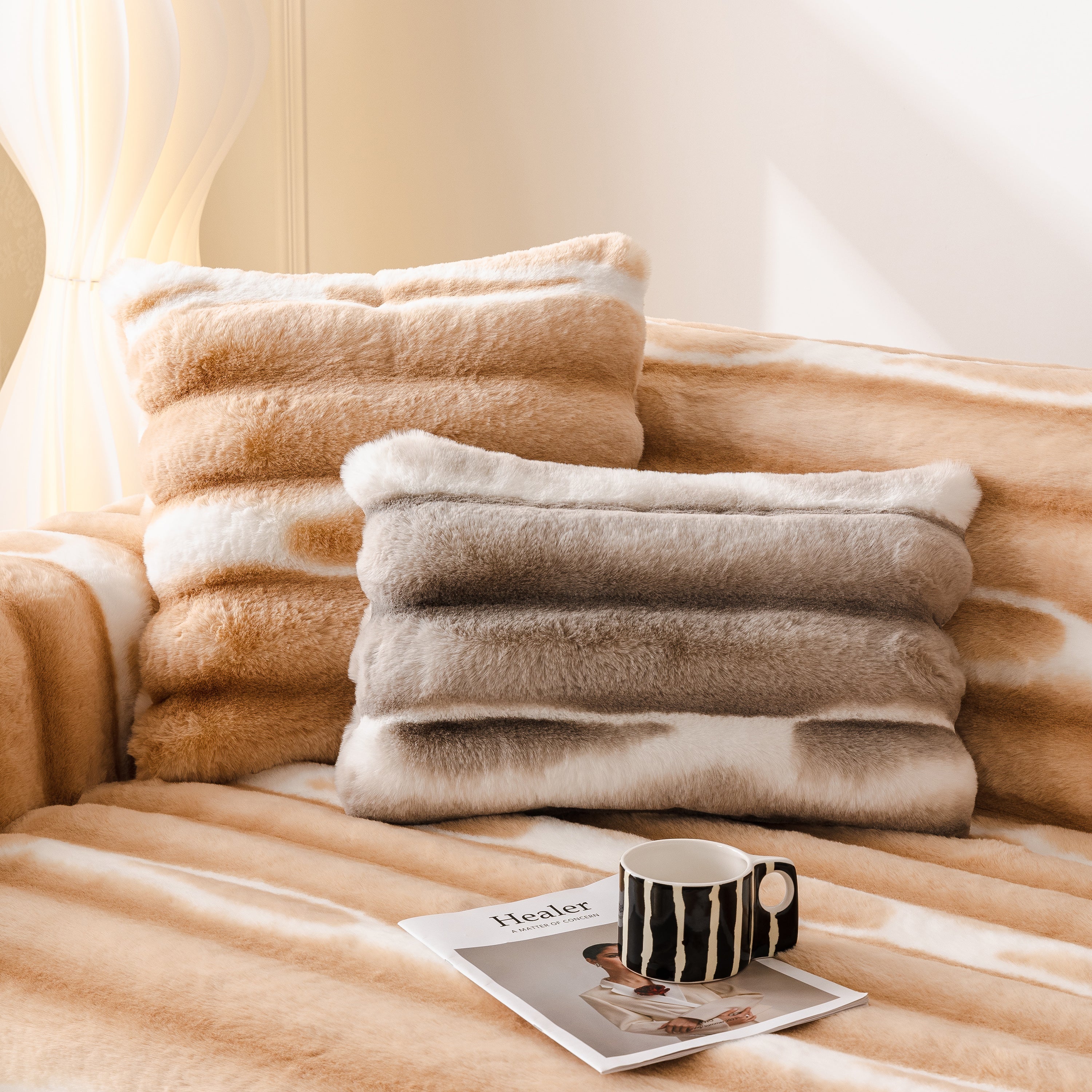 Ultra Soft Faux Fur Couch Cover – Large, Fluffy, And Elegant Sofa Throw Blanket
