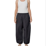 Agolde Dakota Cotton Poplin Track Pants Black Size M