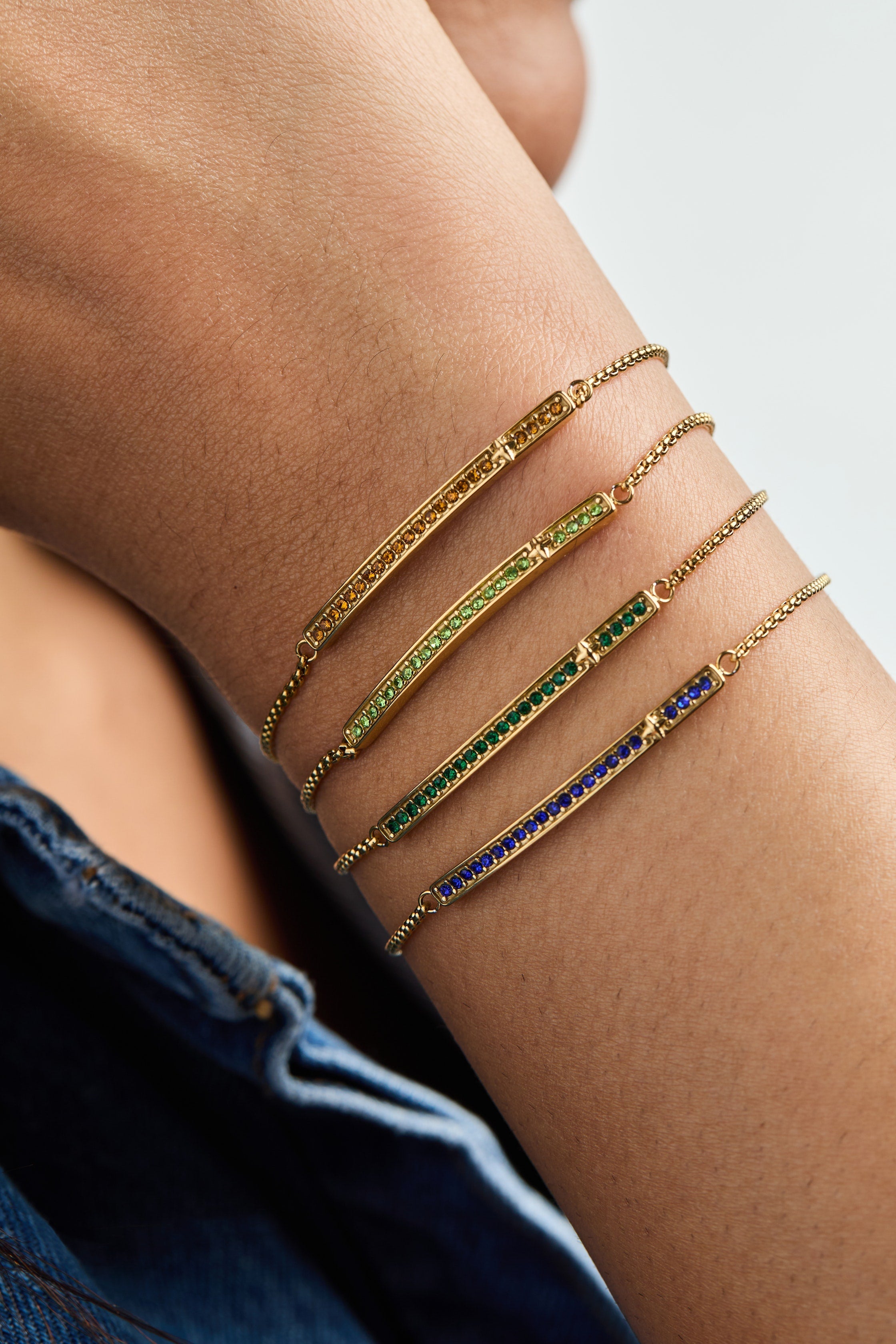 September Everyday Birthstone Pave Bolo Bracelet