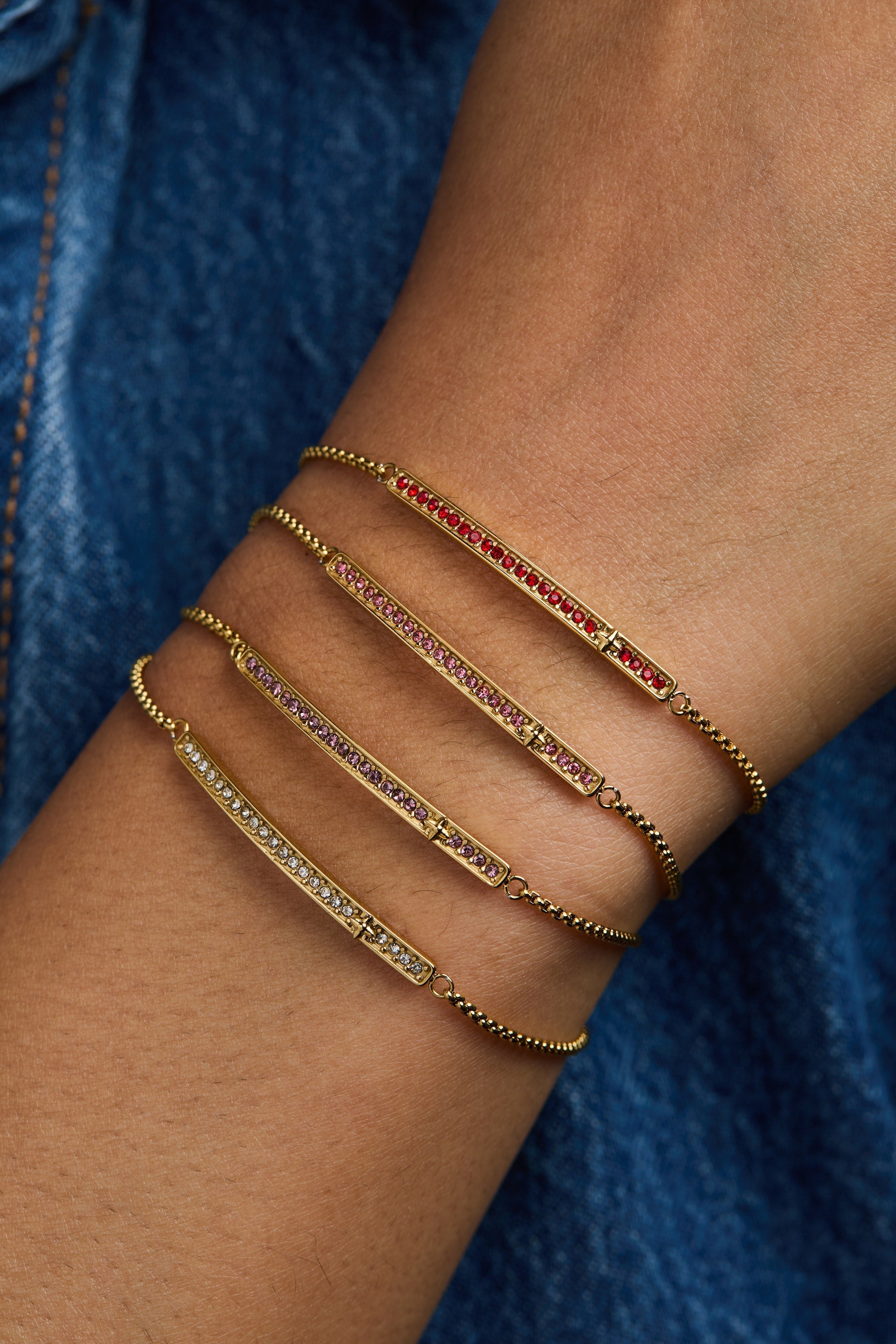 April Everyday Birthstone Pave Bolo Bracelet