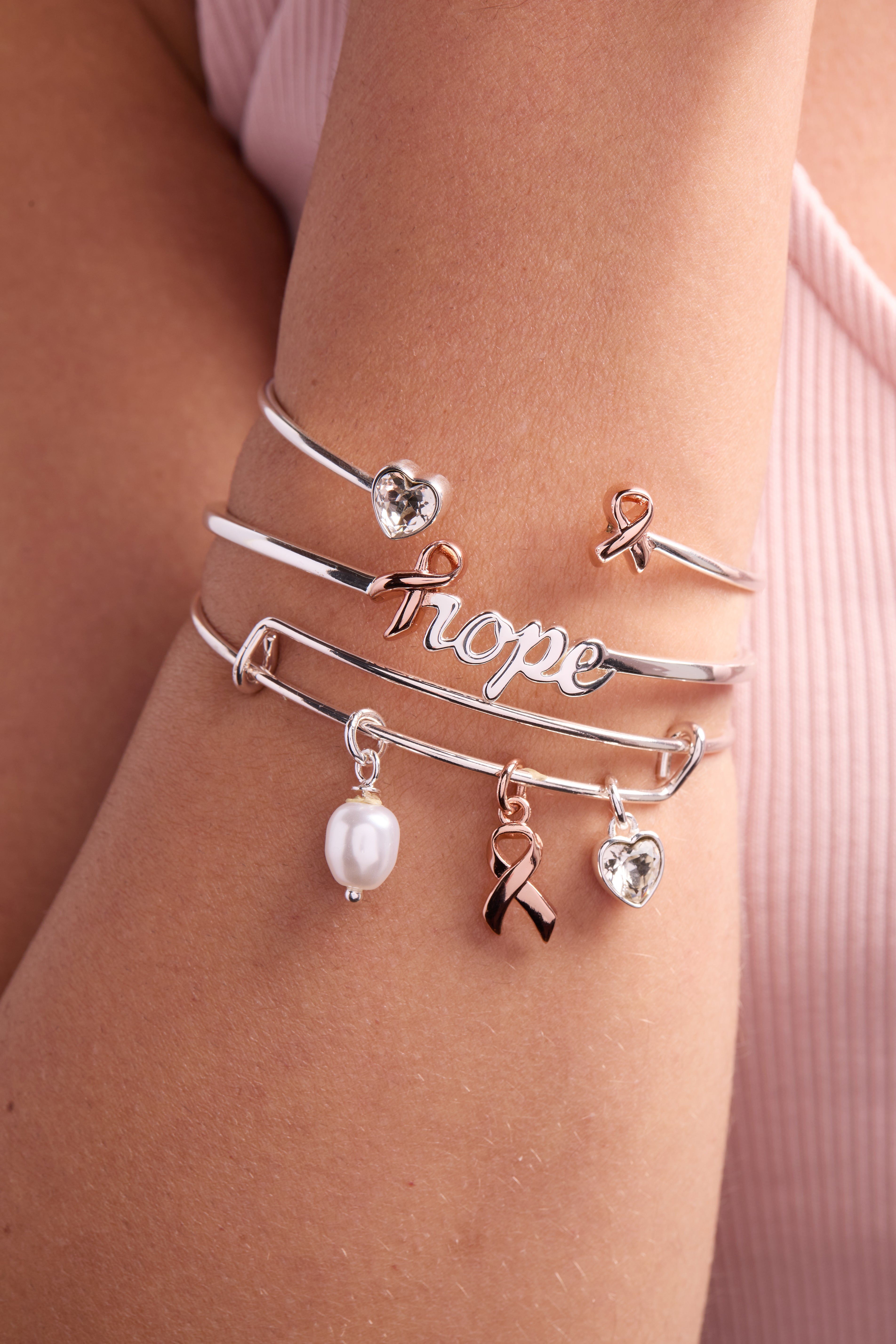 Breast Cancer Awareness Pink Ribbon Flex Cuff