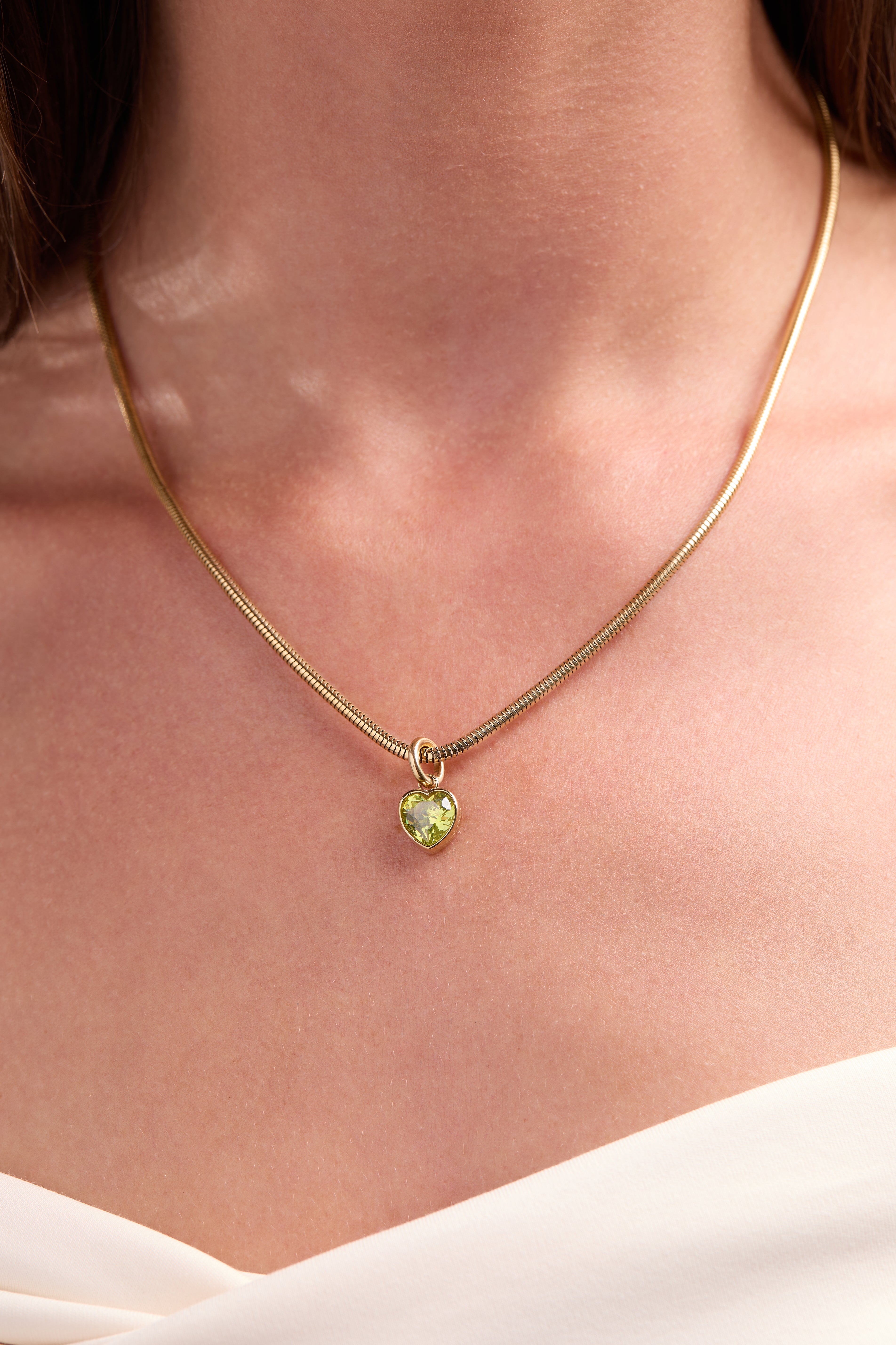 August 'radiance' Heart Birthstone Charm