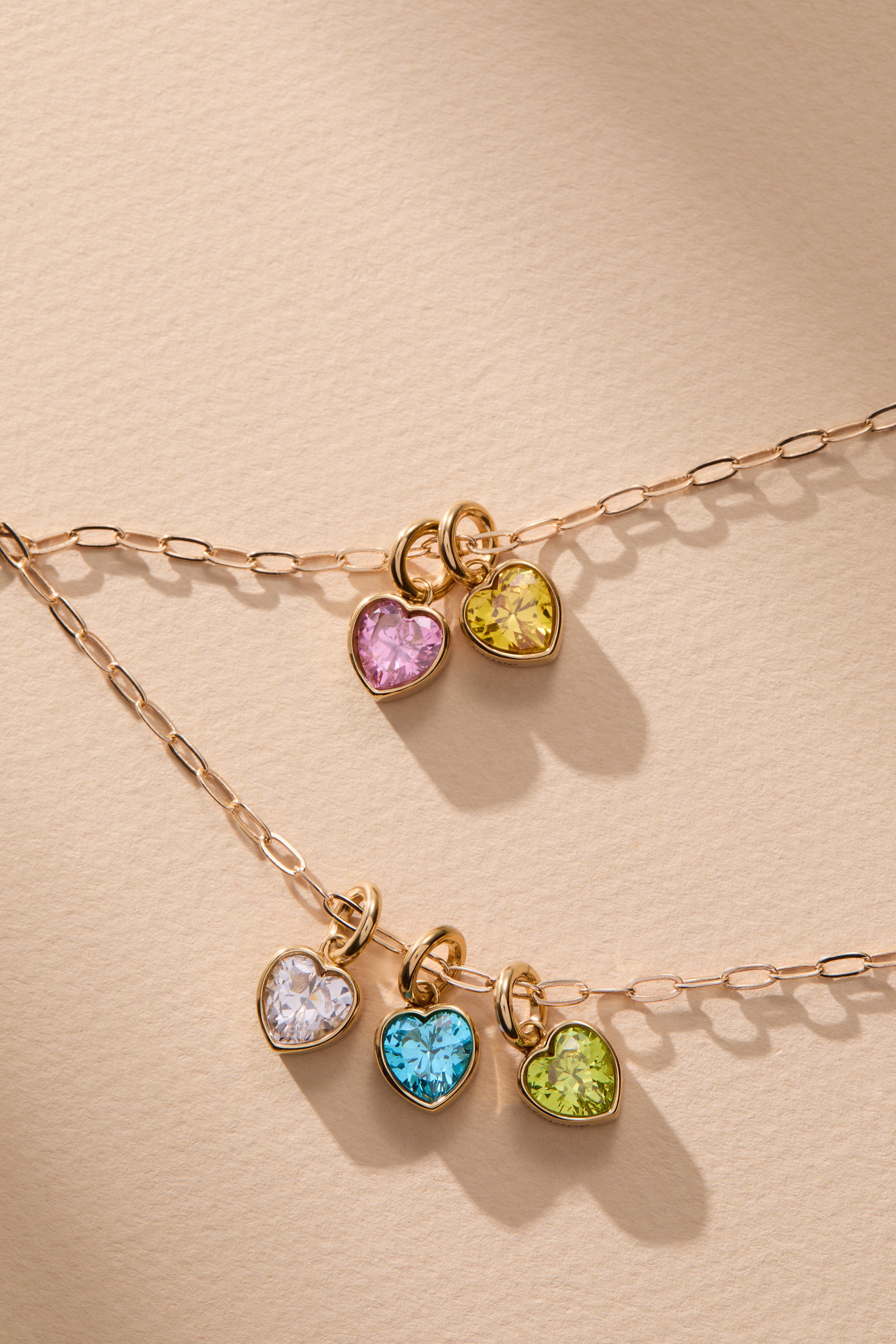 November 'balance' Heart Birthstone Charm