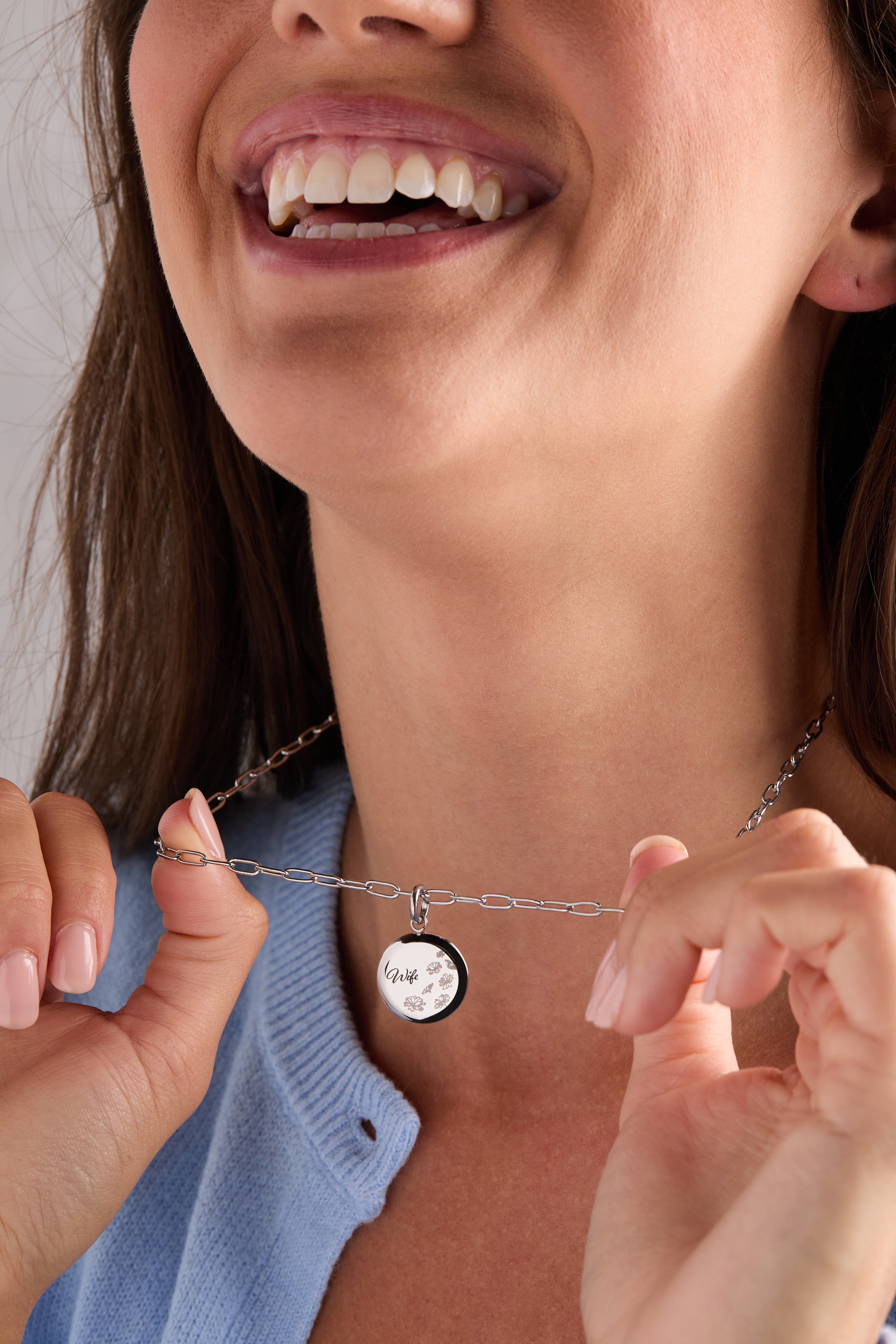 Wife Flower Disc Charm